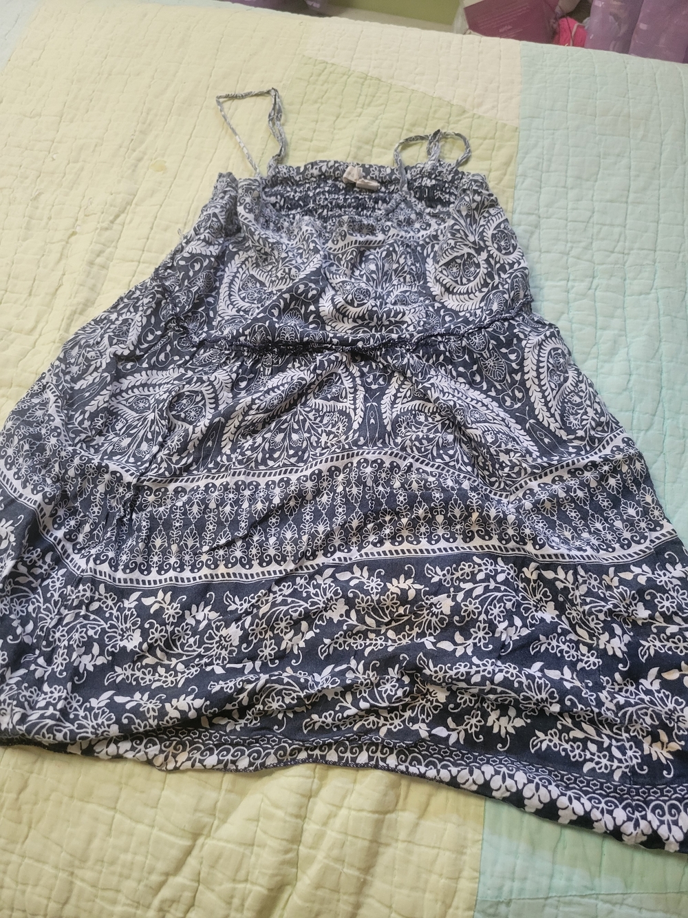 Women's Paisley Tunic Top in Blue & White